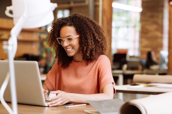 Woman on computer