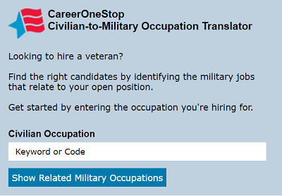 Civilian to Military Occupation Translator Widget